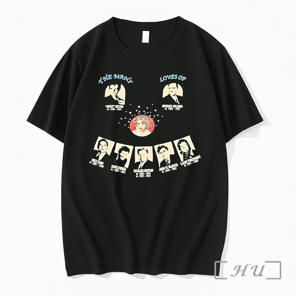 Officials The Many Loves Of Liz Elizabeth Taylor - Adult & Kids T-Shirts, Sweatshirts & Hoodies apparel design preview 1