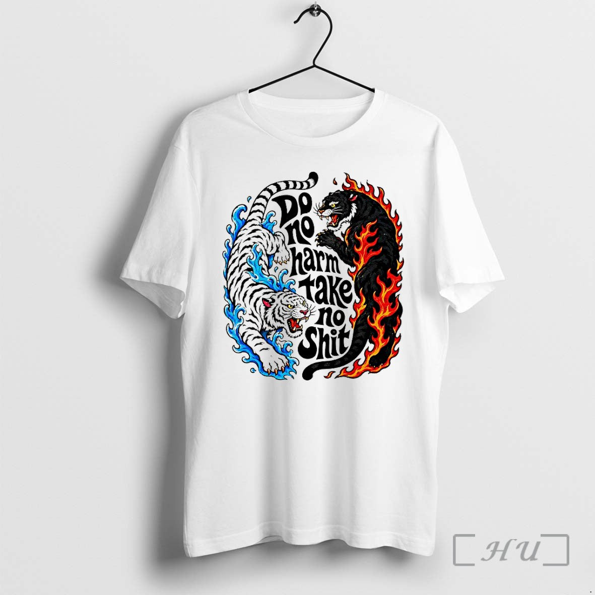Officials Tiger Do No Harm Take Shit Black And White - Adult & Kids T-Shirts, Sweatshirts & Hoodies apparel design preview 1