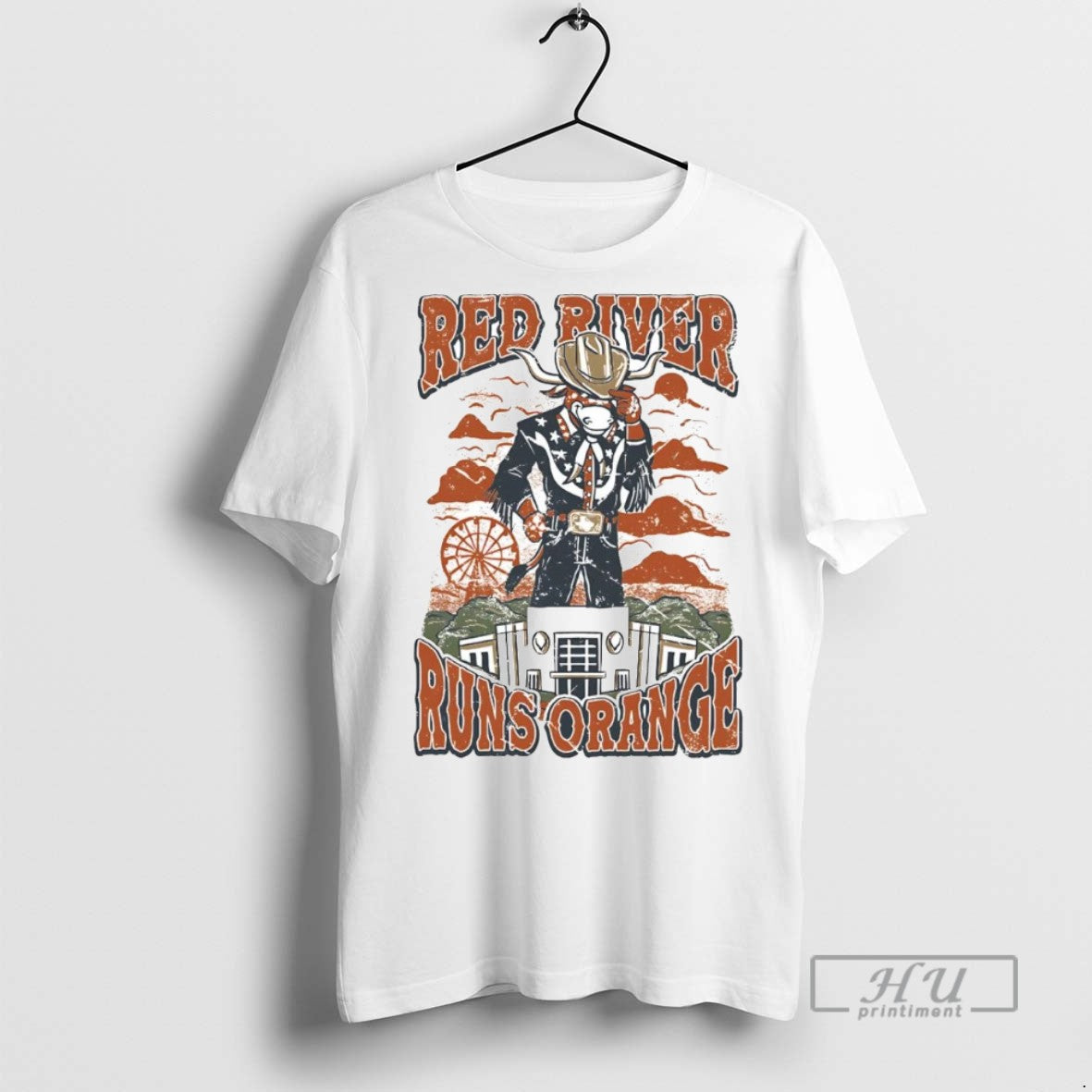 Officials Trending Texas Longhorns Red River Runs - Adult & Kids T-Shirts, Sweatshirts & Hoodies apparel design preview 1