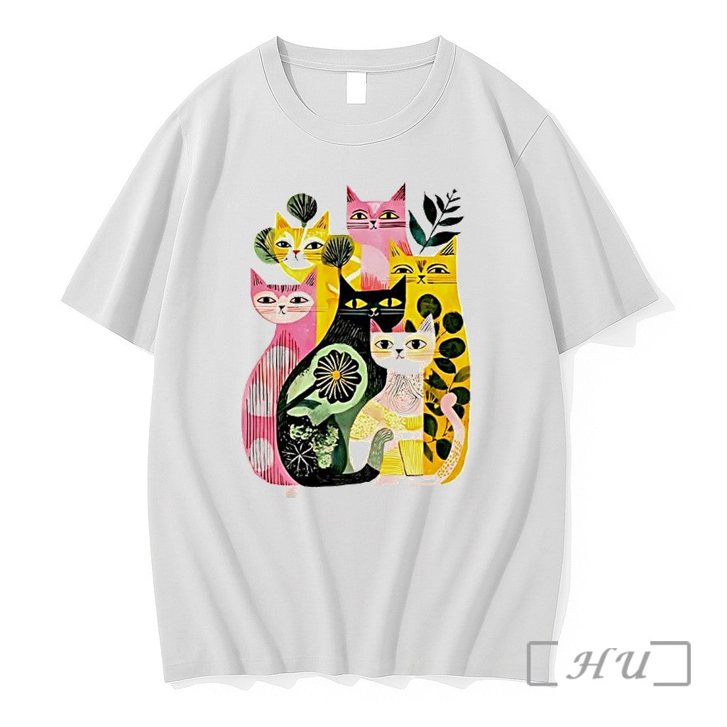 Officials Vibrant Stylized Cats And Botanical Foliage - Adult & Kids T-Shirts, Sweatshirts & Hoodies apparel design preview 1