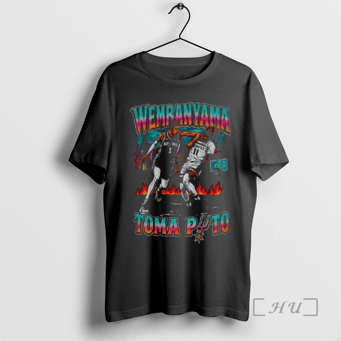 Officials Victor Wembanyama Elbowing Naz Reid San - Adult & Kids T-Shirts, Sweatshirts & Hoodies apparel design preview 1
