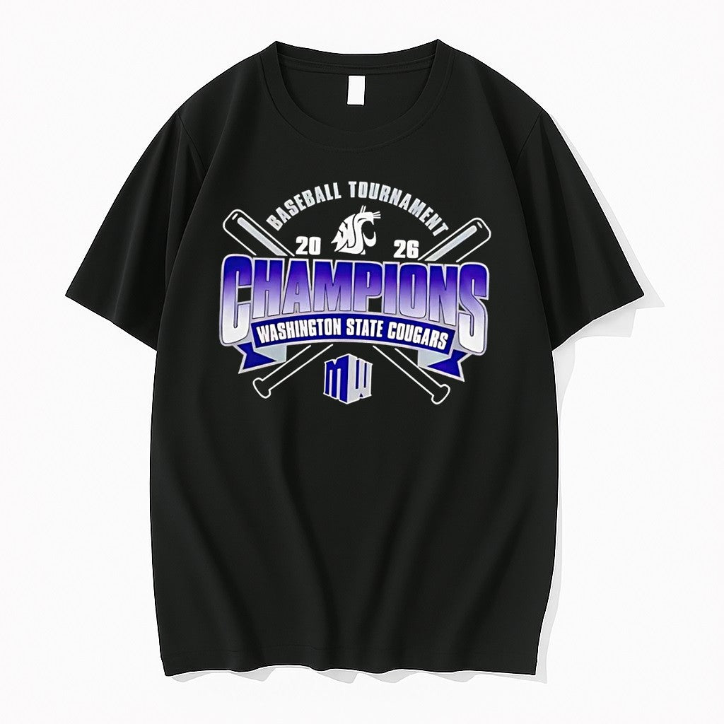 Officials Washington State Cougars 2026 Baseball - Adult & Kids T-Shirts, Sweatshirts & Hoodies apparel design preview 1