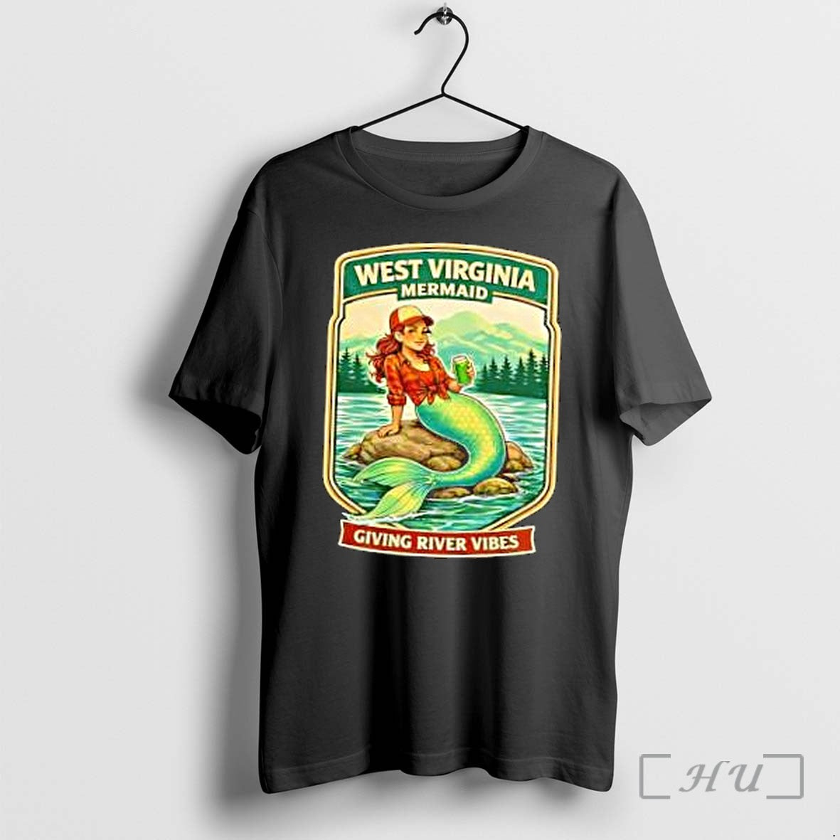 Officials West Virginia Mermaid Giving River Vibes - Adult & Kids T-Shirts, Sweatshirts & Hoodies apparel design preview 1