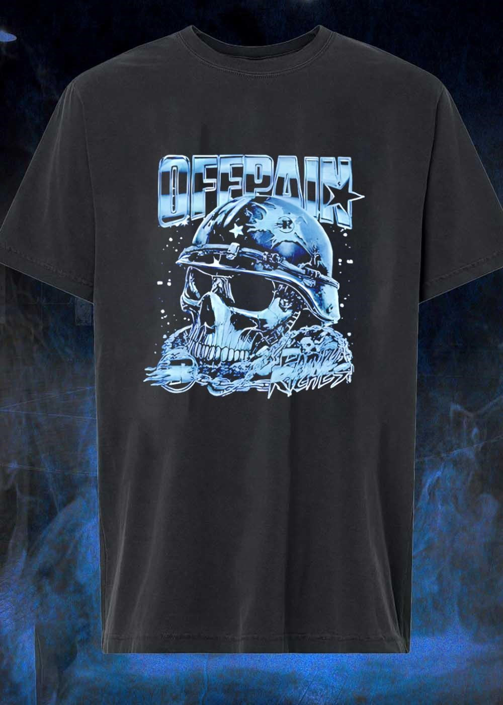 Offpain Riches Skull Wearing Military Helmet - Adult & Kids T-Shirts, Sweatshirts & Hoodies apparel design preview 1