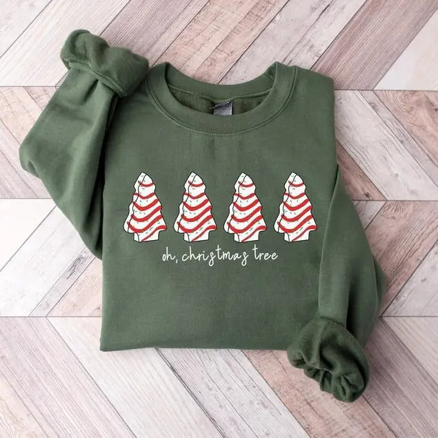 Oh Tree Cake Winter Fitted Casual Cotton - Adult & Kids T-Shirts, Sweatshirts & Hoodies apparel design preview 1