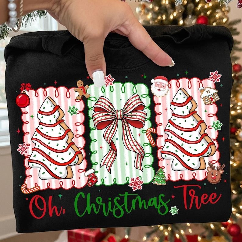 Oh Tree Coquette Cake Floral Preppy Bow Merry Bright - Adult & Kids T-Shirts, Sweatshirts & Hoodies apparel design preview 1