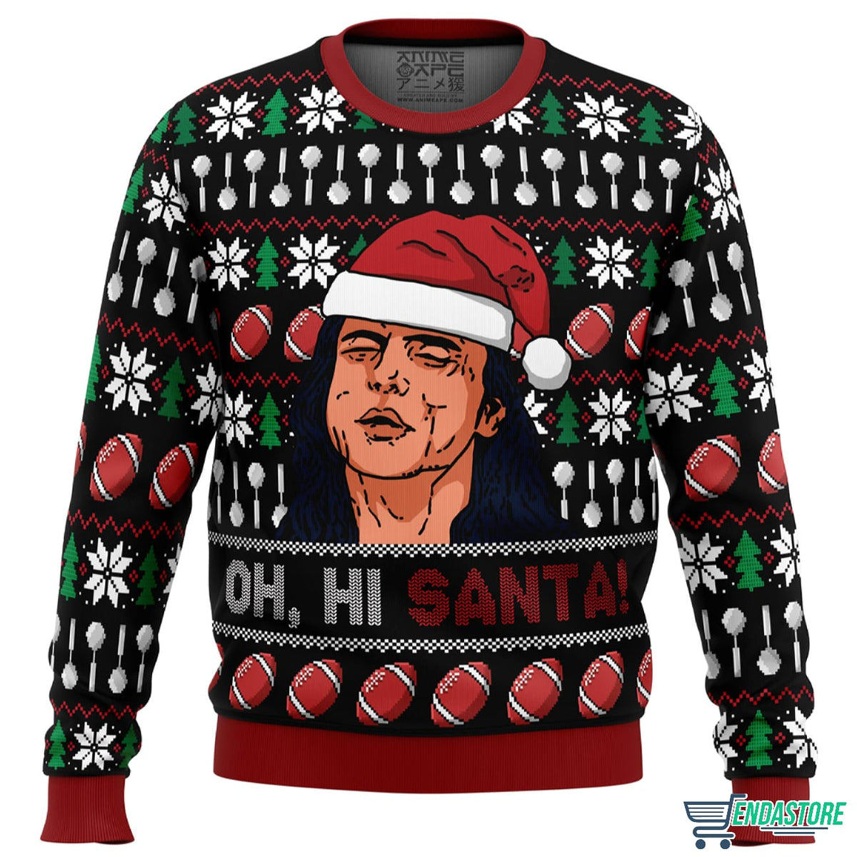 Oh, Hi Santa The Room 3D Ugly Christmas Sweater - Holiday Gift product image
