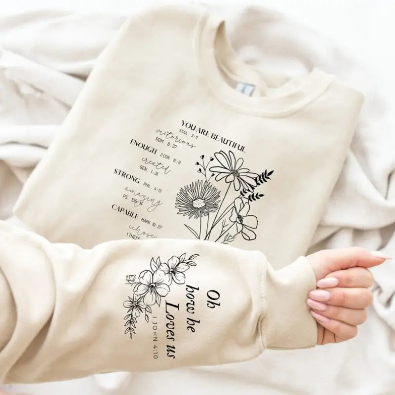 Oh How He Loves Us Wrist Bible Verse Sleeve Printed - Adult & Kids T-Shirts, Sweatshirts & Hoodies apparel design preview 1