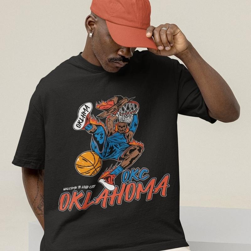 Oklahoma City Basketball Vintage Retro Casual - Adult & Kids T-Shirts, Sweatshirts & Hoodies apparel design preview 1