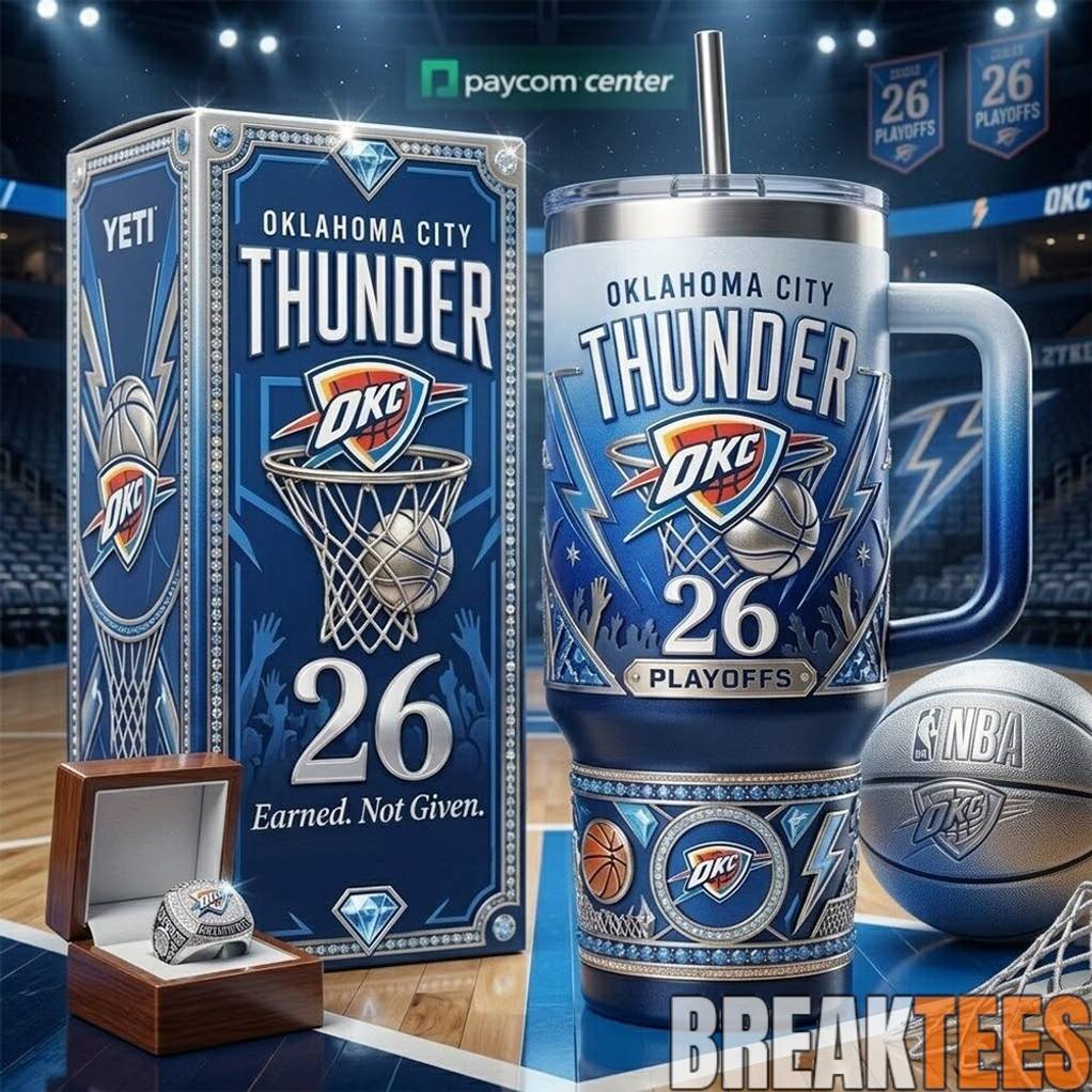 Oklahoma City Thunder 26 Playoffs Premium YETI - Adult & Kids T-Shirts, Sweatshirts & Hoodies apparel design preview 1