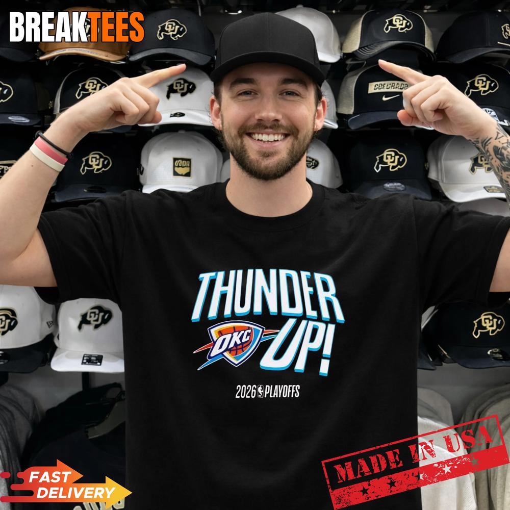 Oklahoma City Thunder Up 2026 NBA Playoffs Basketball - Adult & Kids T-Shirts, Sweatshirts & Hoodies apparel design preview 1