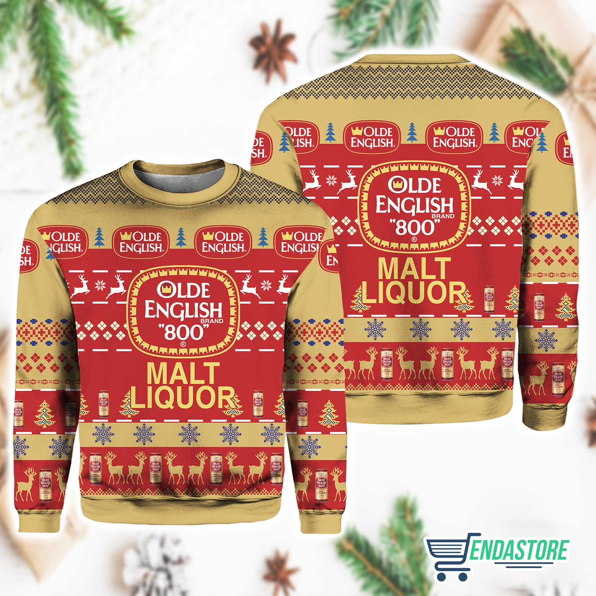 Old English 800 3D Ugly Christmas Sweater - Holiday Gift product image 2