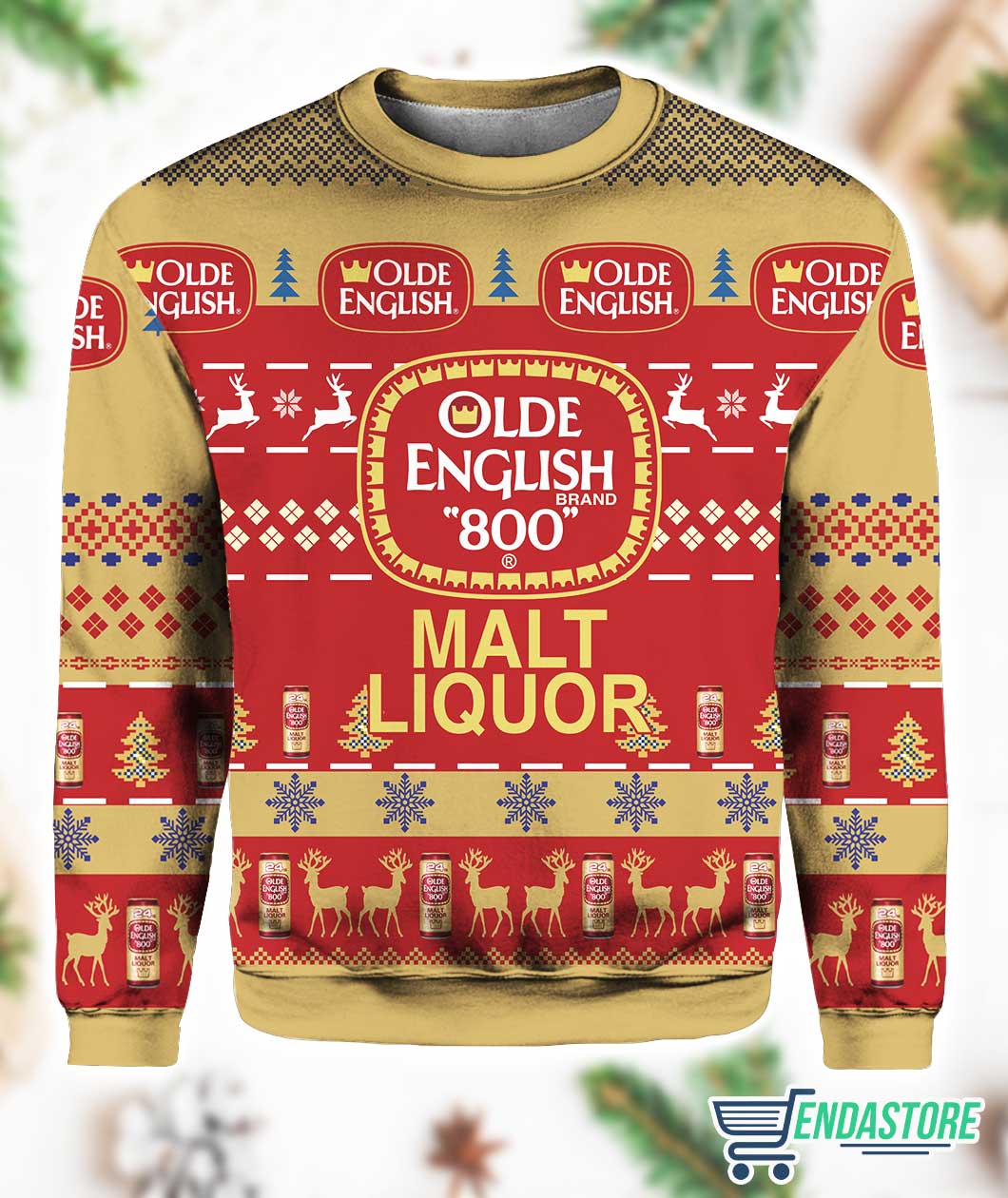 Old English 800 3D Ugly Christmas Sweater - Holiday Gift product image 3