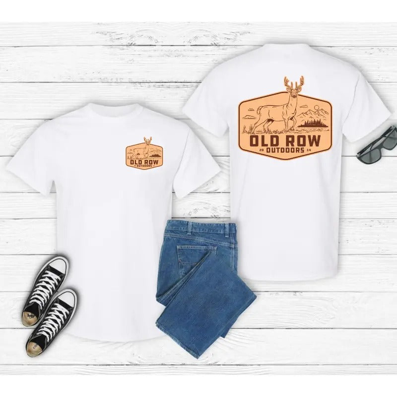 Old Row Outdoors Deer Front Back Gildan Cotton Fabric - Adult & Kids T-Shirts, Sweatshirts & Hoodies apparel design preview 1