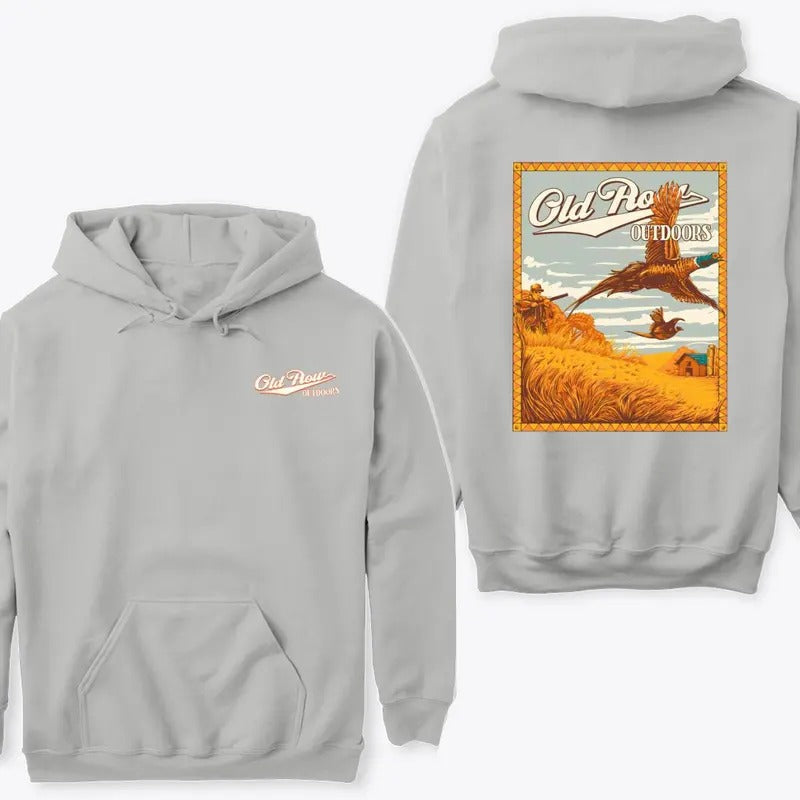 Old Row Outdoors Field Hunting Flying Pheasant Heavy - Adult & Kids T-Shirts, Sweatshirts & Hoodies apparel design preview 1