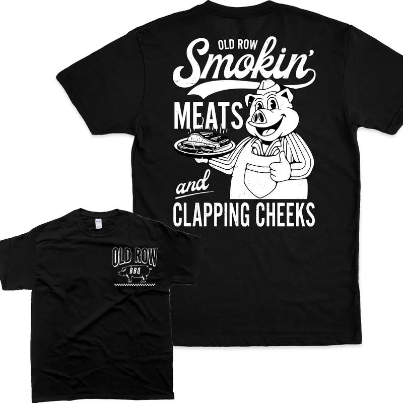 Old Row Smokin' Meats 2 Sides 100% Cotton Menswea - Adult & Kids T-Shirts, Sweatshirts & Hoodies apparel design preview 1