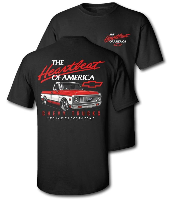 Old School Legend Red Chevy 'Never Outclassed' - Adult & Kids T-Shirts, Sweatshirts & Hoodies apparel design preview 1