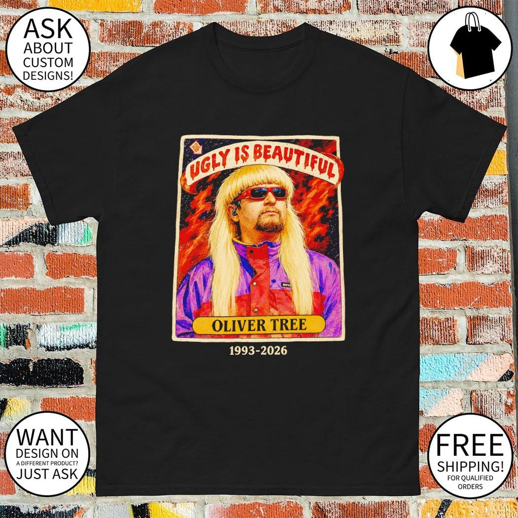 Oliver Tree Memorial Rip ugly is beautiful 1993 2026 - Adult & Kids T-Shirts, Sweatshirts & Hoodies apparel design preview 1