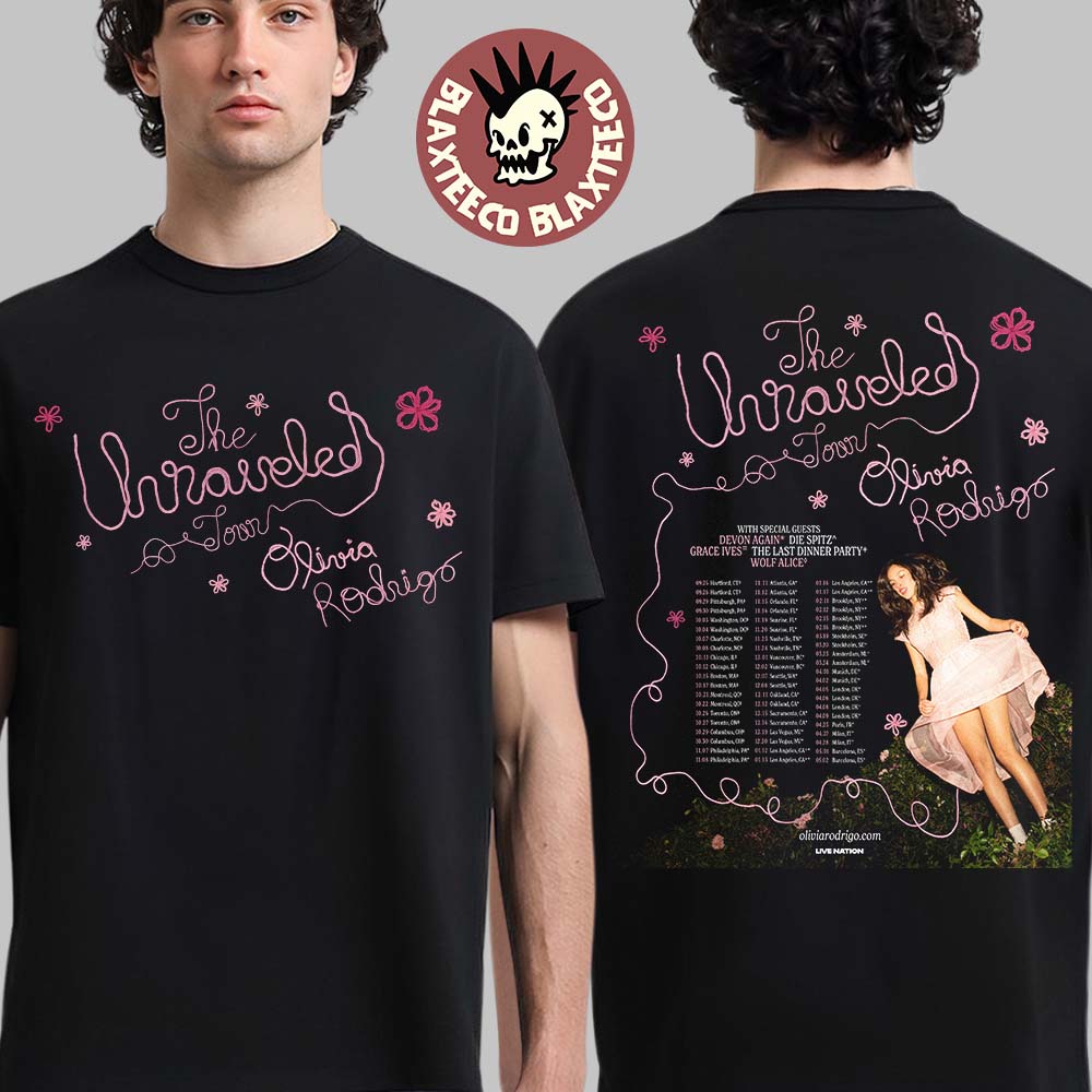 Olivia Rodrigo The Unraveled Tour 2026 North America - Adult & Kids T-Shirts, Sweatshirts & Hoodies apparel design preview 1
