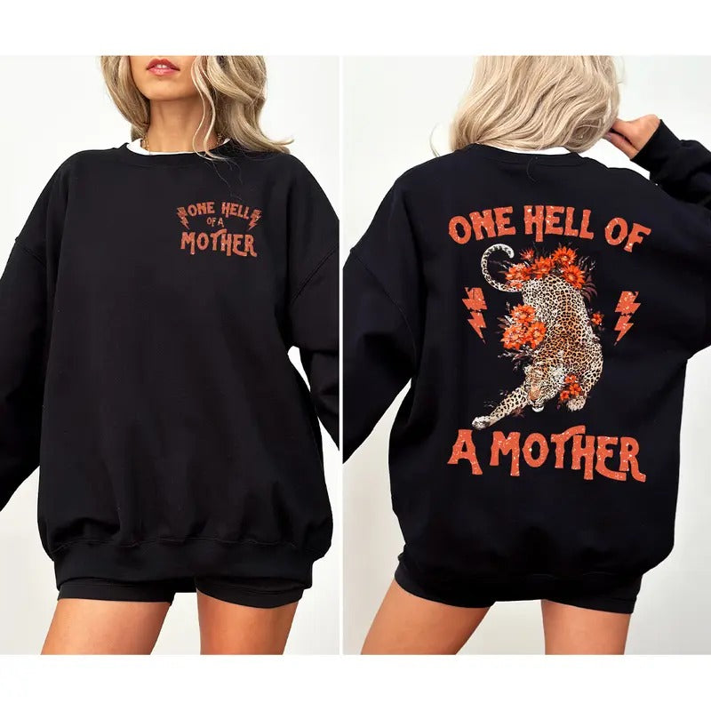 One Hell Mother Crew Cool Mom Badass Mama - Adult & Kids T-Shirts, Sweatshirts & Hoodies apparel design preview 1