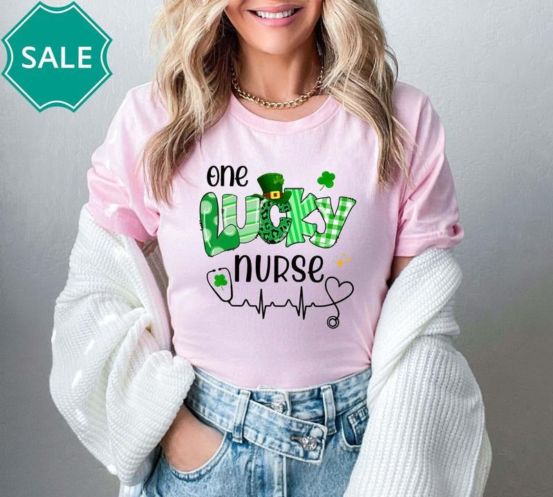 One Lucky Nurse St Patricks Day Shamrock Irish Nurses - Adult & Kids T-Shirts, Sweatshirts & Hoodies apparel design preview 1