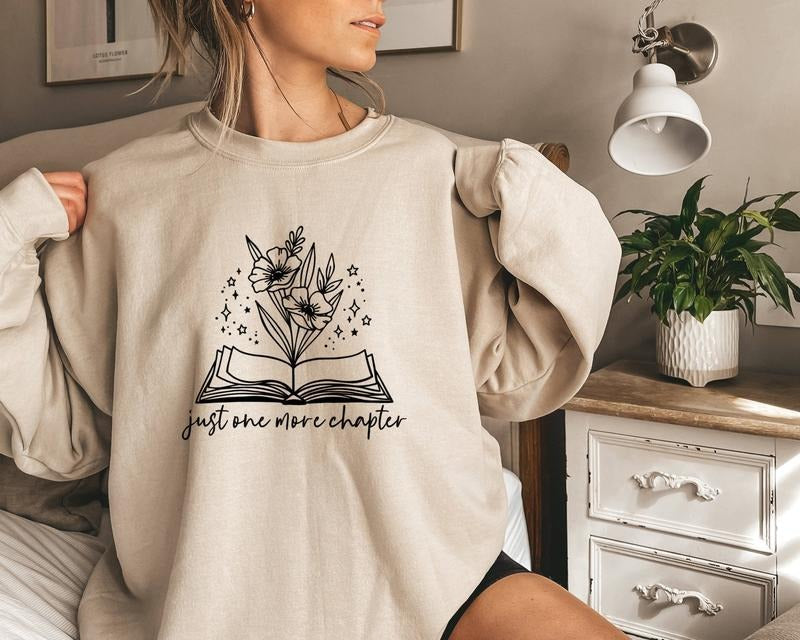 One More Chapter Book Lover Nerd Librarian Read - Adult & Kids T-Shirts, Sweatshirts & Hoodies apparel design preview 1