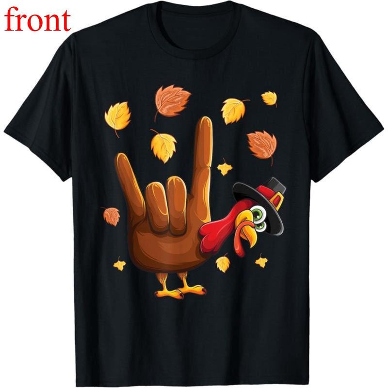 One Thanksgiving American Sign Language Turkey That - Adult & Kids T-Shirts, Sweatshirts & Hoodies apparel design preview 1
