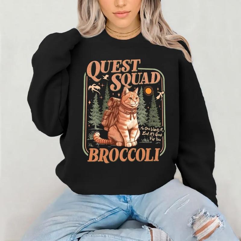 Onyx Storm Quest Squad Broccoli Cat Ridoc Romantasy - Adult & Kids T-Shirts, Sweatshirts & Hoodies apparel design preview 1