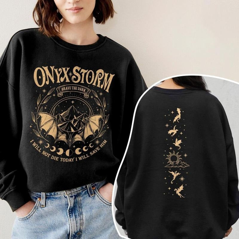 Onyx Storm Dragon Rider Violence Brave Dark Book - Adult & Kids T-Shirts, Sweatshirts & Hoodies apparel design preview 1