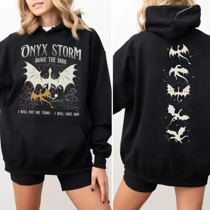 Onyx Storm Dragon Rider Fourth Wing Basgiath War - Adult & Kids T-Shirts, Sweatshirts & Hoodies apparel design preview 1