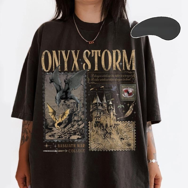 Onyx Storm Fourth Wing Dragon Rider Bookish Book - Adult & Kids T-Shirts, Sweatshirts & Hoodies apparel design preview 1