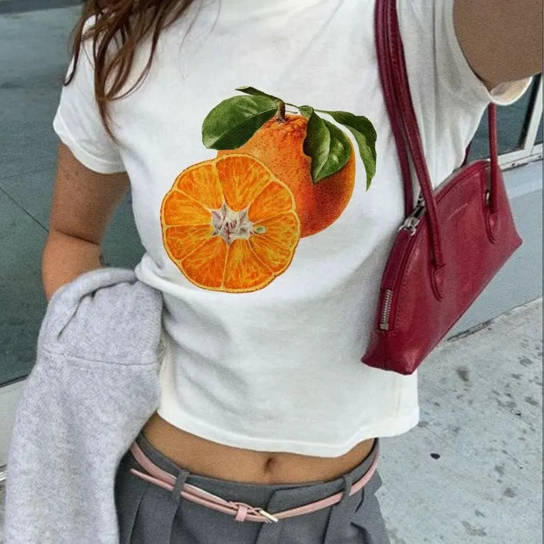 Orange Print Baby Y2k 90s Trending Fruit - Adult & Kids T-Shirts, Sweatshirts & Hoodies apparel design preview 1