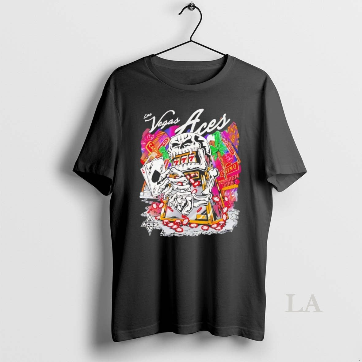 Original Aja Wilson Las Vegas Aces Skeleton Casino - Adult & Kids T-Shirts, Sweatshirts & Hoodies apparel design preview 1