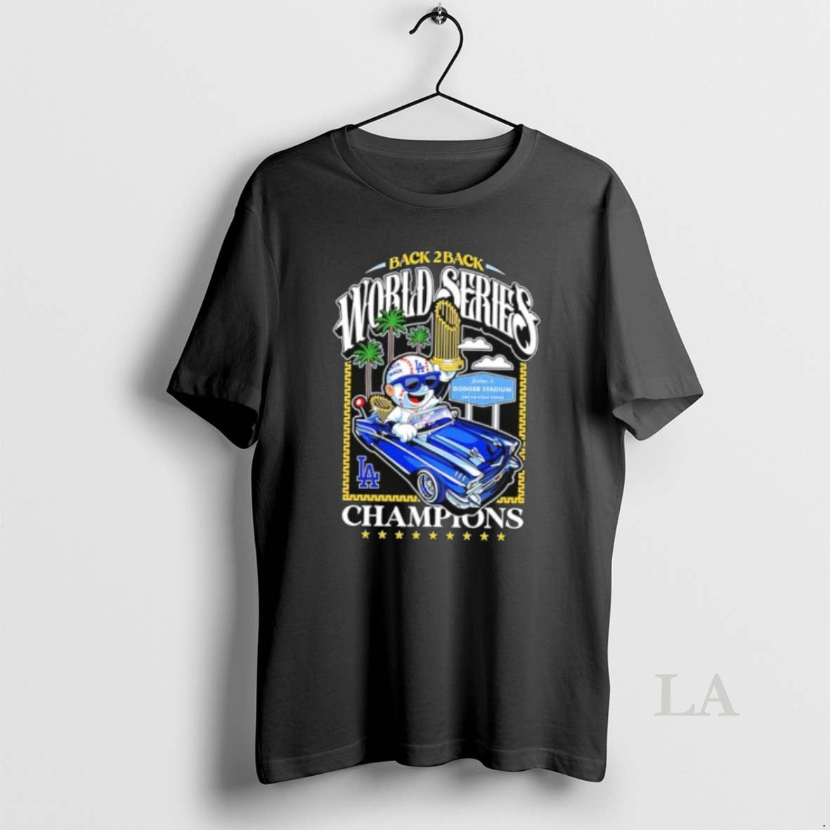 Original Back 2 World Series Champions Dodger Stadium - Adult & Kids T-Shirts, Sweatshirts & Hoodies apparel design preview 1