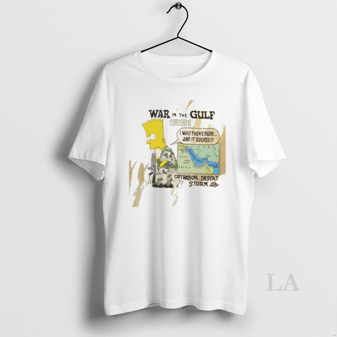 Original Bart War In The Gulf 1991 Operation Desert - Adult & Kids T-Shirts, Sweatshirts & Hoodies apparel design preview 1
