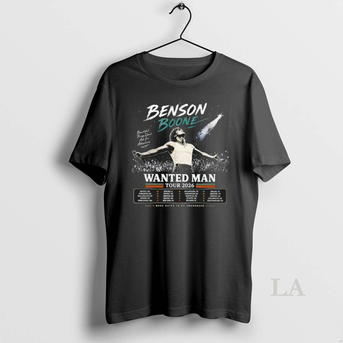 Original Benson Boone Wanted Man World Tour 2026 - Adult & Kids T-Shirts, Sweatshirts & Hoodies apparel design preview 1