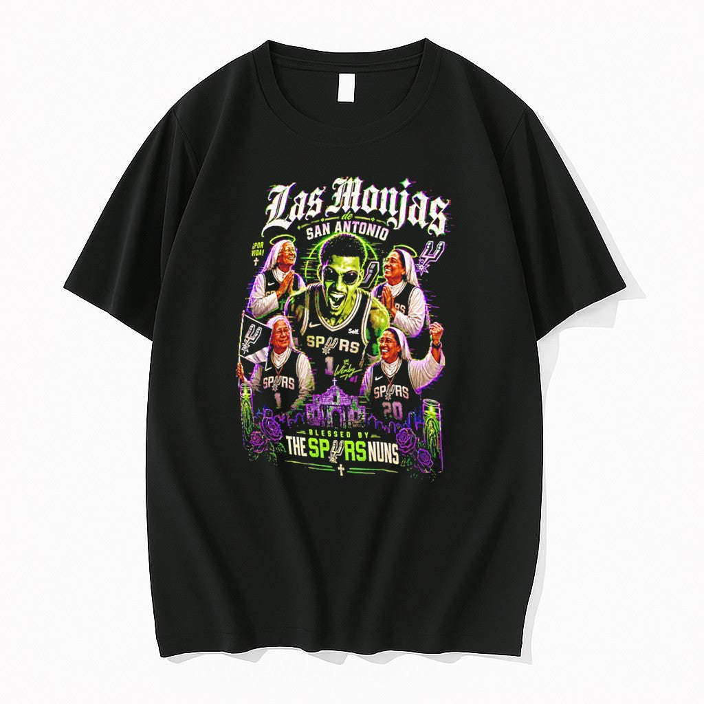 Original Blessed By The Spurs Nuns San Antonio - Adult & Kids T-Shirts, Sweatshirts & Hoodies apparel design preview 1