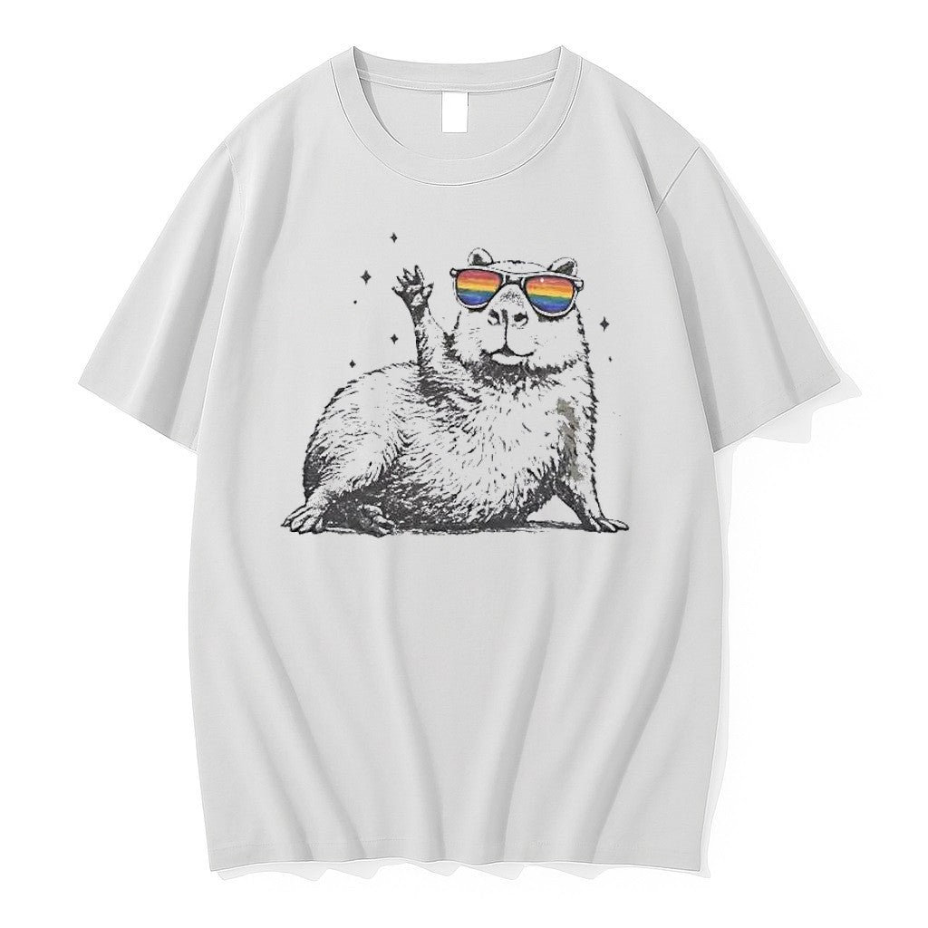 Original Capybara Rainbow Subtle Pride Lgbtq Jpg - Adult & Kids T-Shirts, Sweatshirts & Hoodies apparel design preview 1