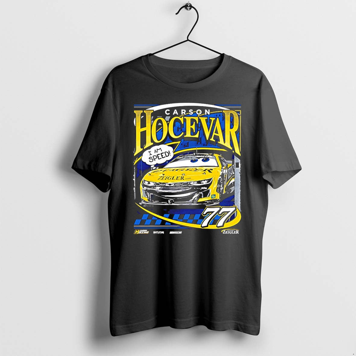 Original Carson Hocevar 77 I Am Speed Lightning - Adult & Kids T-Shirts, Sweatshirts & Hoodies apparel design preview 1