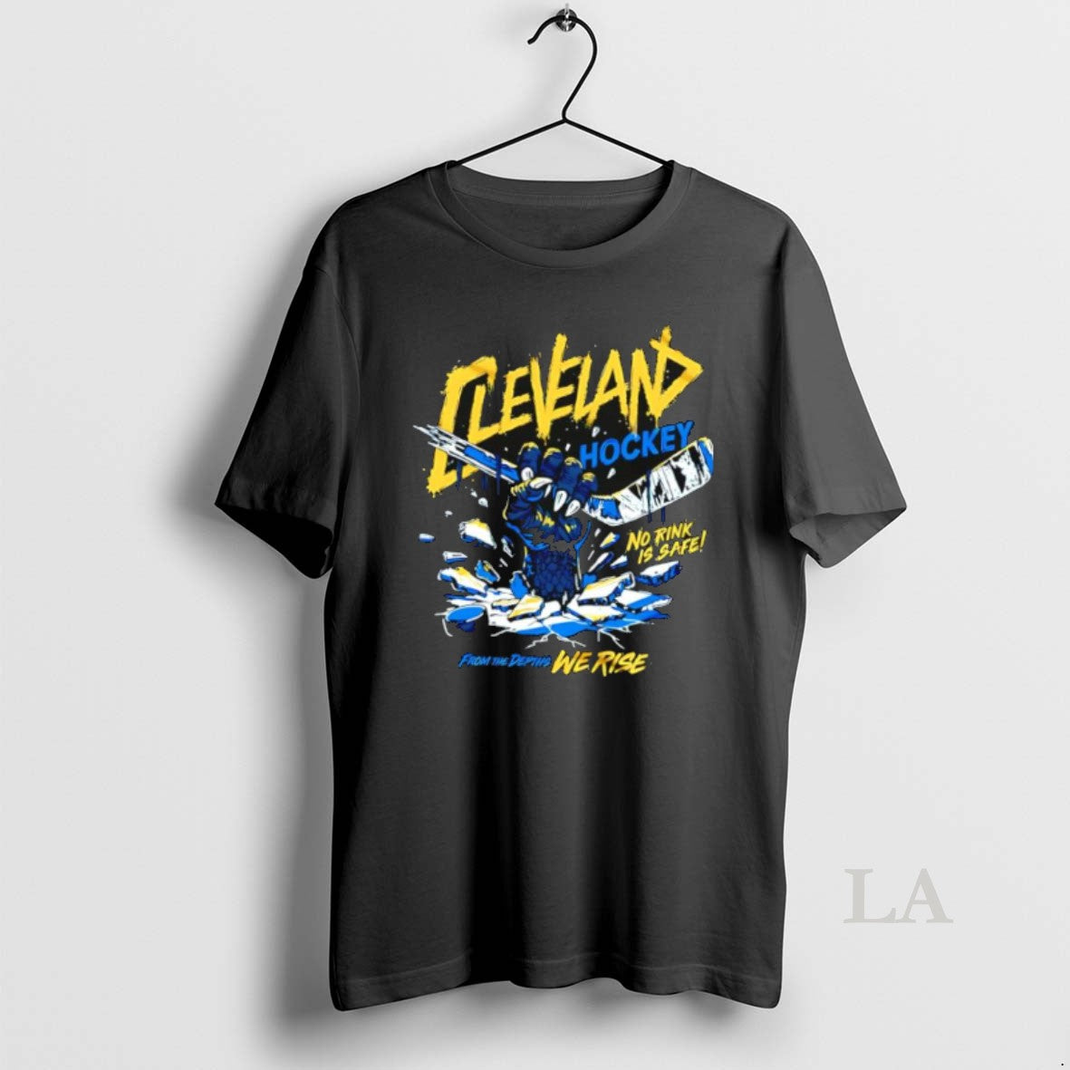Original Cleveland Hockey No Rink Is Safe Monster - Adult & Kids T-Shirts, Sweatshirts & Hoodies apparel design preview 1