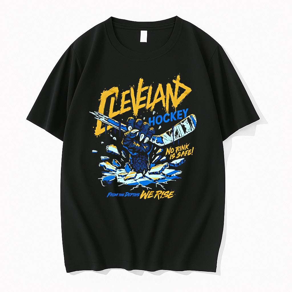 Original Cleveland Monsters Hockey No Rink Is Safe - Adult & Kids T-Shirts, Sweatshirts & Hoodies apparel design preview 1