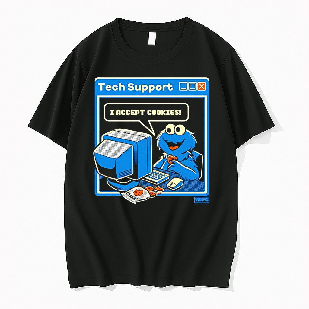 Original Cookie Monster I Accept Cookies Tech Support - Adult & Kids T-Shirts, Sweatshirts & Hoodies apparel design preview 1