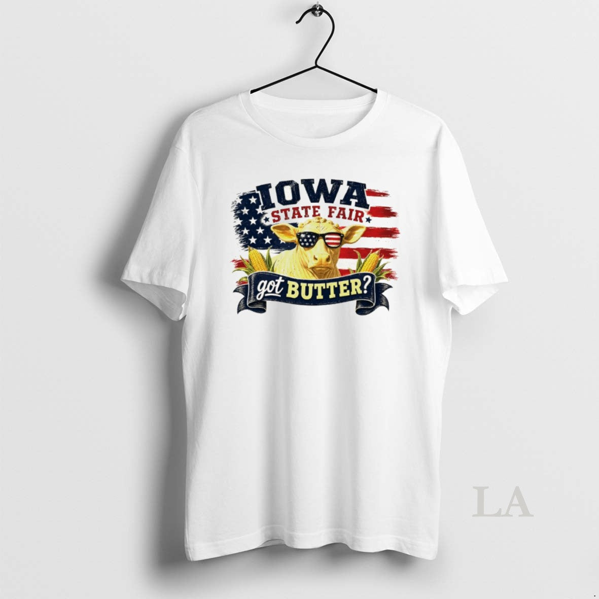 Original Cow Jowa State Fair Got Butter American Flag - Adult & Kids T-Shirts, Sweatshirts & Hoodies apparel design preview 1