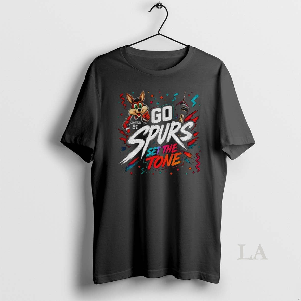 Original Coyote San Antonio Spurs Basketball Go Set - Adult & Kids T-Shirts, Sweatshirts & Hoodies apparel design preview 1