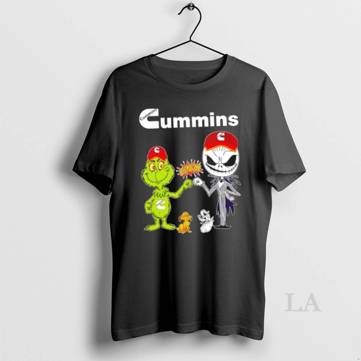 Original Cummins X Grinch And Jack Skellington Fist - Adult & Kids T-Shirts, Sweatshirts & Hoodies apparel design preview 1