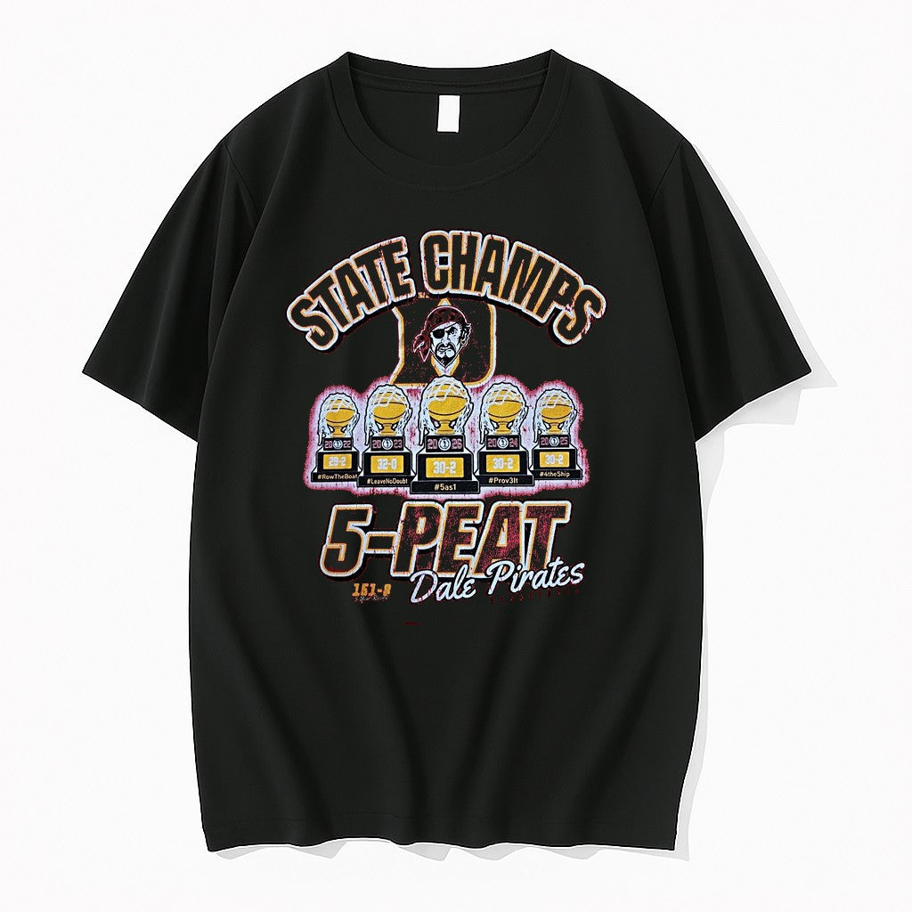 Original Dale Pirates Basketball 5 Peat State Champs - Adult & Kids T-Shirts, Sweatshirts & Hoodies apparel design preview 1