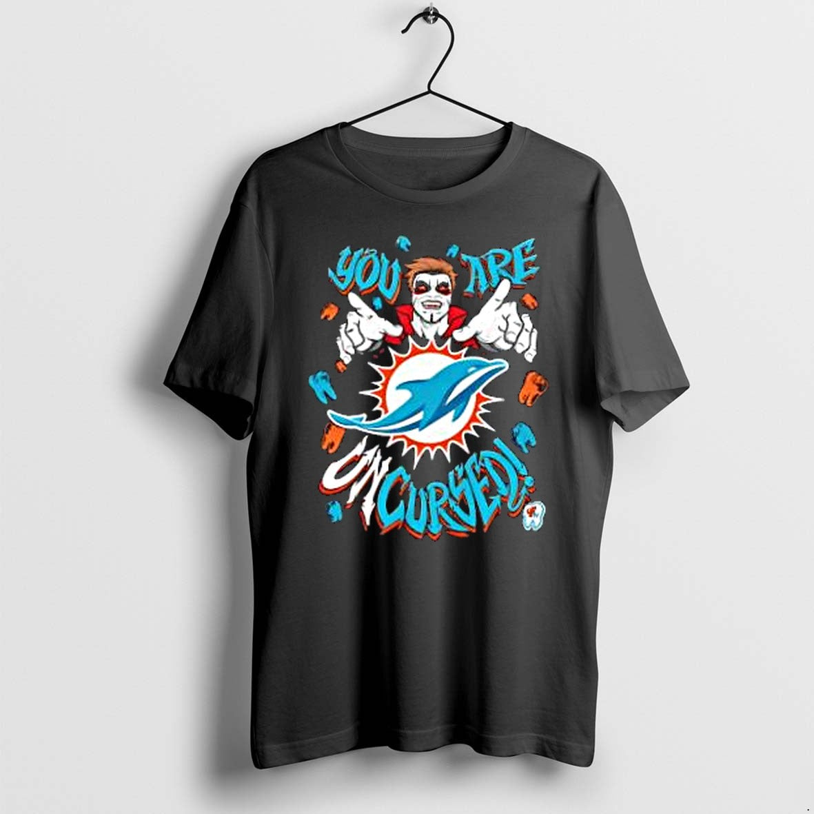 Original Danhausen Miami Dolphins You Are Uncursed - Adult & Kids T-Shirts, Sweatshirts & Hoodies apparel design preview 1