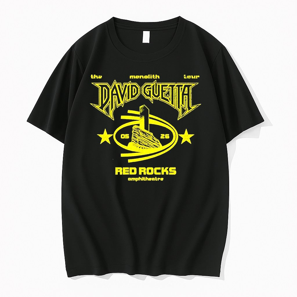 Original David Guetta The Monolith Tour Red Rocks - Adult & Kids T-Shirts, Sweatshirts & Hoodies apparel design preview 1