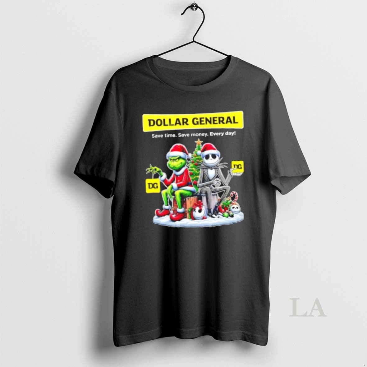 Original Dollar General X Grinch And Jack Skellington - Adult & Kids T-Shirts, Sweatshirts & Hoodies apparel design preview 1