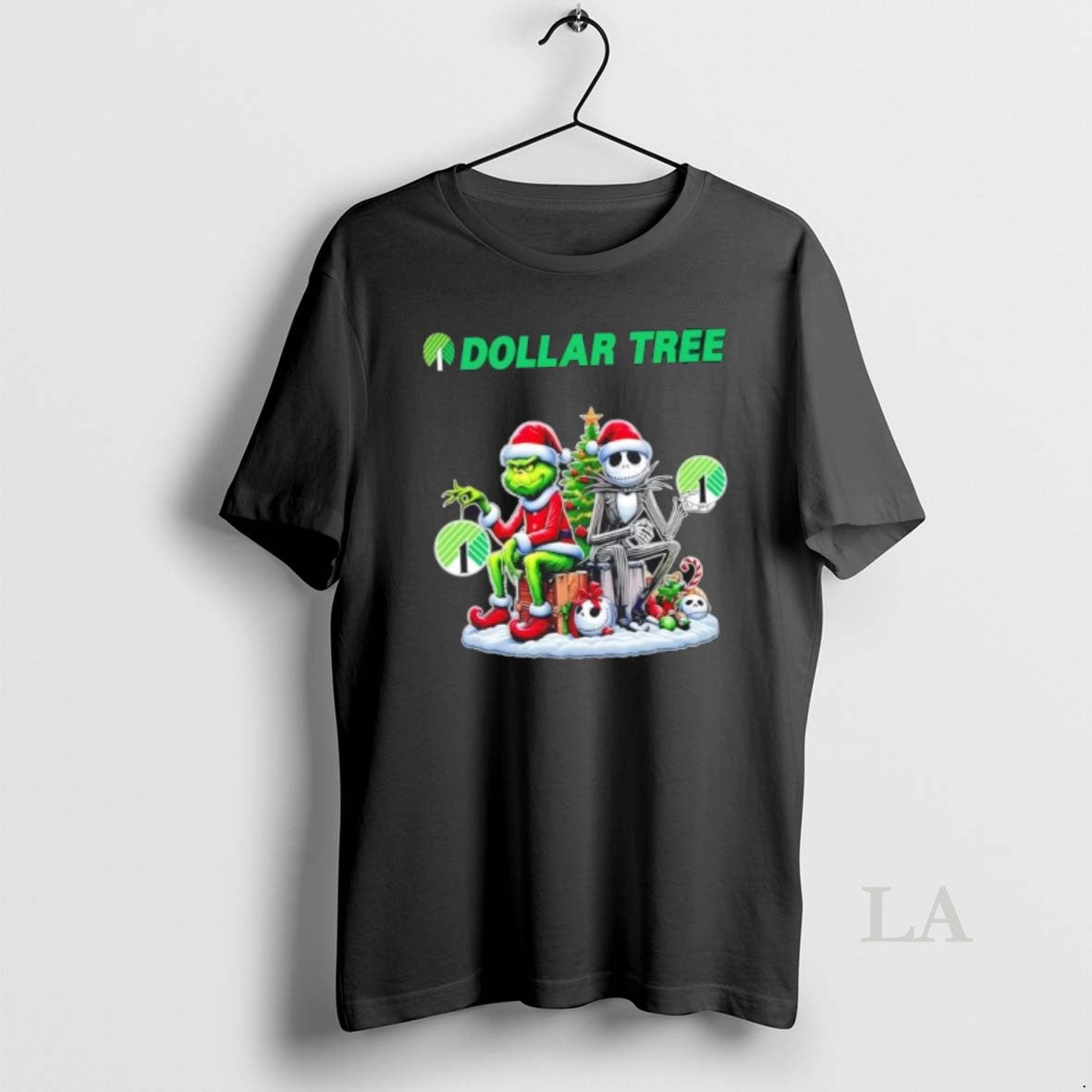 Original Dollar Tree X Grinch And Jack Skellington - Adult & Kids T-Shirts, Sweatshirts & Hoodies apparel design preview 1